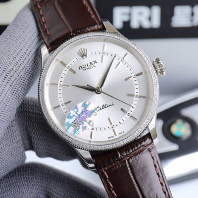 Rolex Geneve Cellini 316L Steel 39mm 3132 Movement White/Pink Face Watch